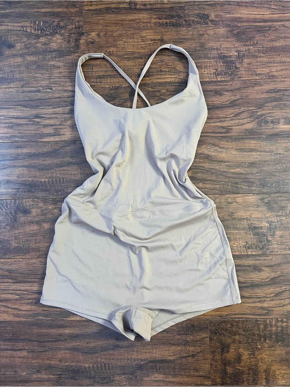 SHEIN Light Beige Crossback Romper